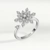 New Rotating Ring Relieves Anxiety Flower Ring Set Decompression Zircon Ring