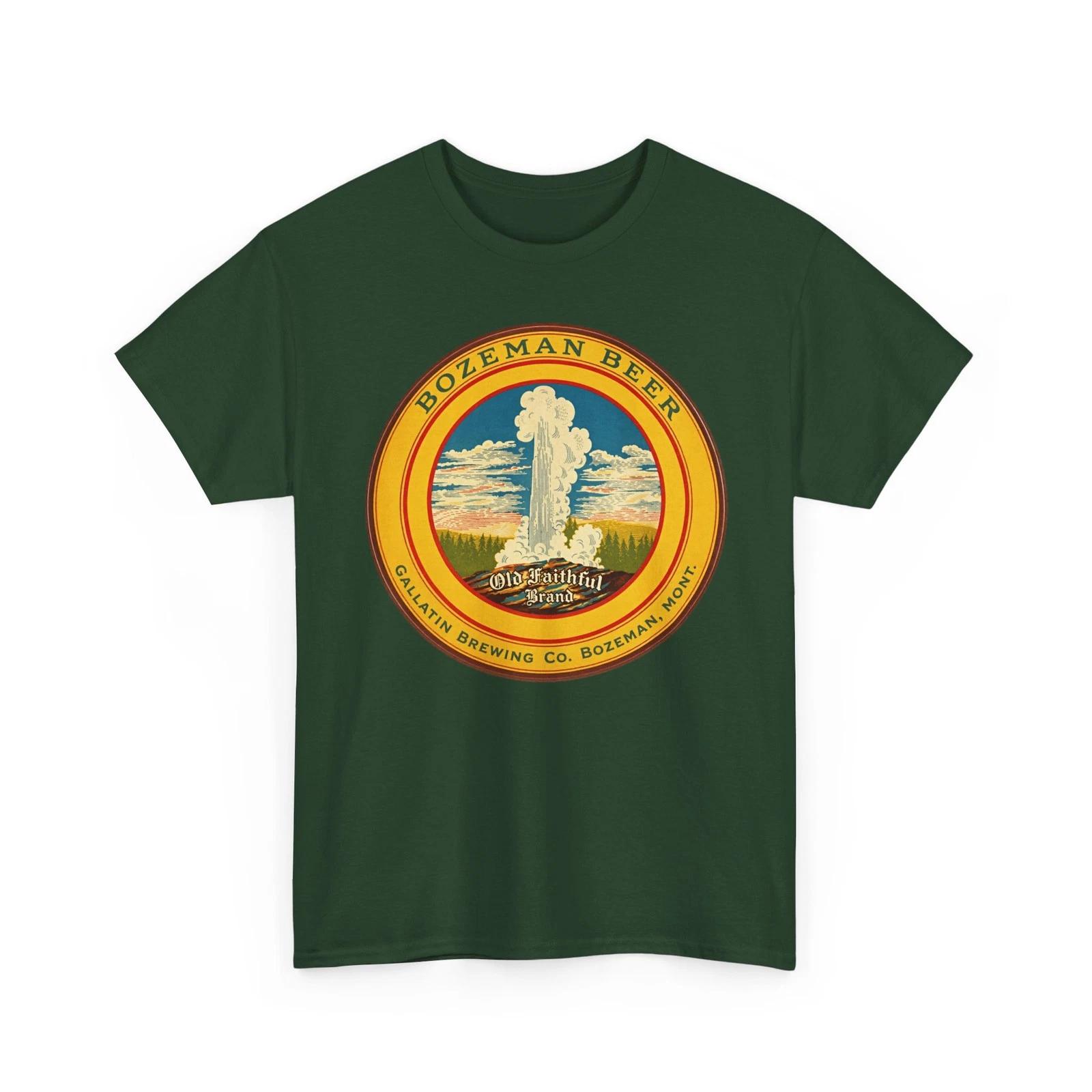 Bozeman Beer Gallatin Brewing Co. MT Pre-Prohibition Old Faithful Brand T-Sirt S