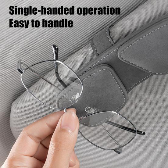 Car Glasses Clip Magnetic Double Clip for Car Sun Visor Easy Install Auto Sunglass Holder Organizer for SUV Sedan Truck Holds 2 Pairs Glasses Cards