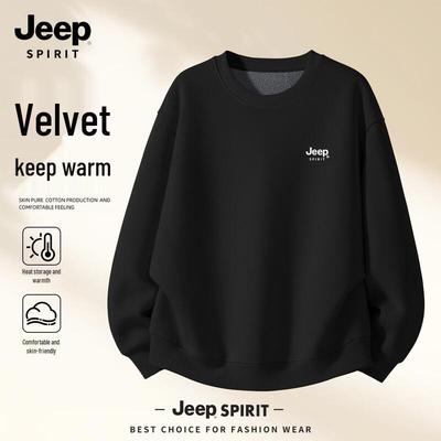 JEEP SPIRIT Men's 2025 Fleece Lined Winter Sweatshirt