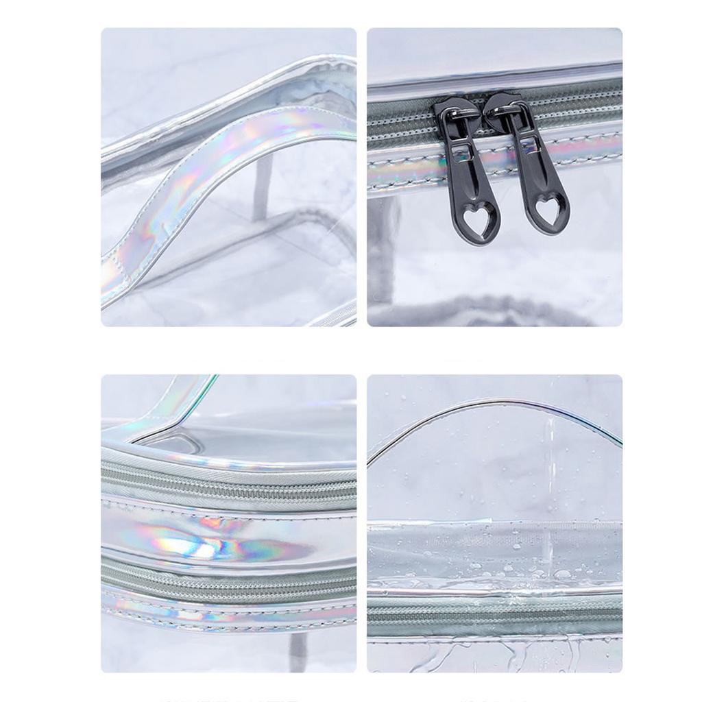 Damen Kosmetiktasche Transparent Doppelschichtig Wasserdicht Hohe Kapazität Kulturtasche für