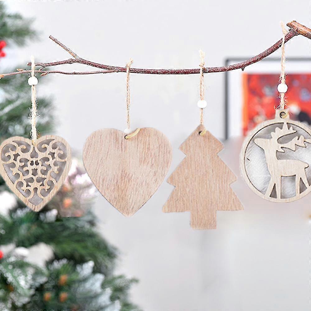 Hölzerne Weihnachtsbaumdekorationen, hängende Ornamente, Weihnachtsdekoration Anhänger