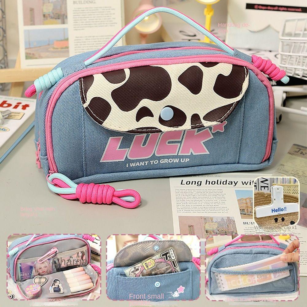 Cowboy Pen Bag Y2K Style Stationery Storage Pouch Pencil Case  Office School Supplies