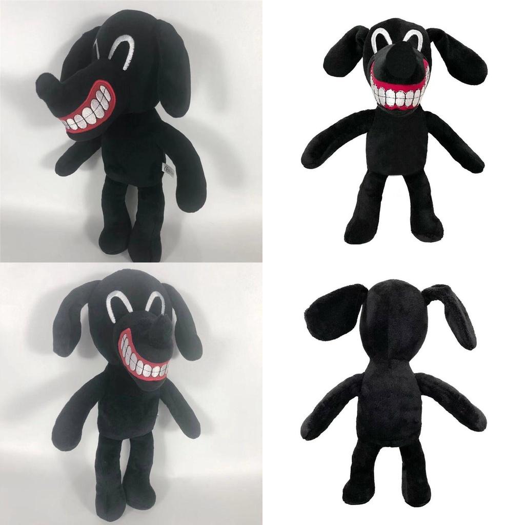 Mjuk och gosig tecknad Siren Head skräck svart hund plyschdocka Perfekt julklapp