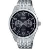 Casio Standard Quartz Men's Watch MTP-E340D-1AV Multi-Calendar 7-Link Band Silver Black