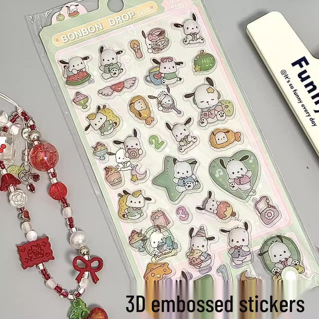 3D Crystal Diamond Cartoon Stickers for Kids - Cute, Decorative & Embossed for Girls