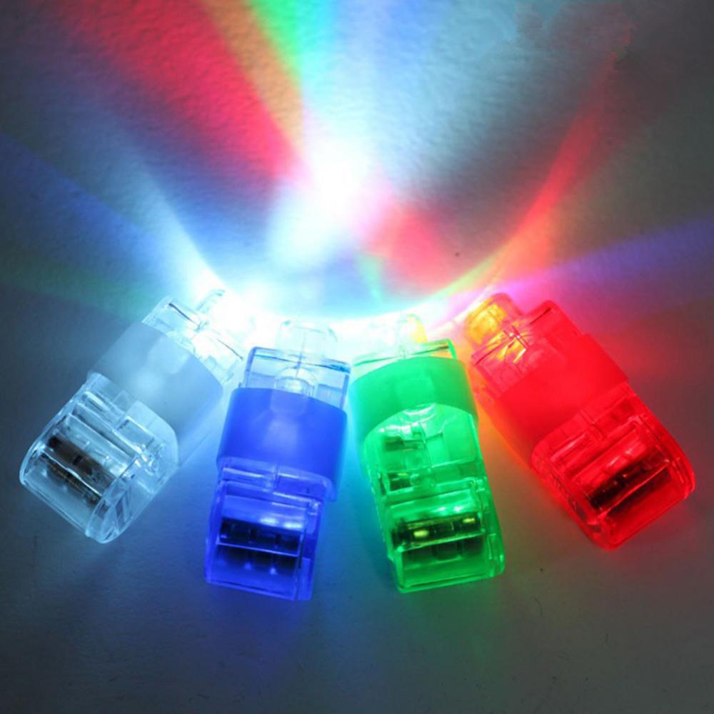 100Pcs LED Finger Lights Flashing Rings Toys Glow In The Dark Wedding Party On/off Switch LED Glow Rings Concert Party Kids Gift