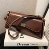 Women's Large Capacity Single Shoulder Bag Trendy Fashion Solid Color Crossbody Bag Autumn Winter New Style PU Underarm Bag