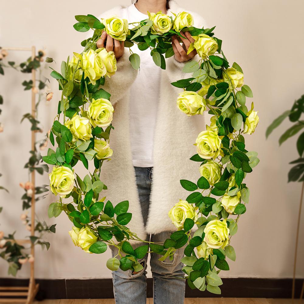 Artificial Rose Vine Wall Decor for Air Conditioner Pipes