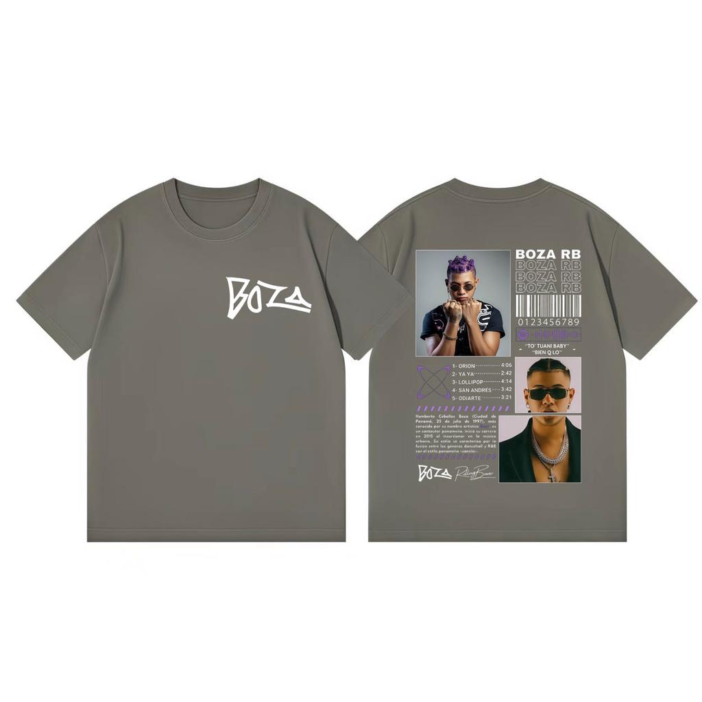 Singer Boza Mas Negro Que Rojo Album Merch Tshirt High Quality Fashion Oversized Tshirts Unisex Women Casual Short Sleeve T Shirt