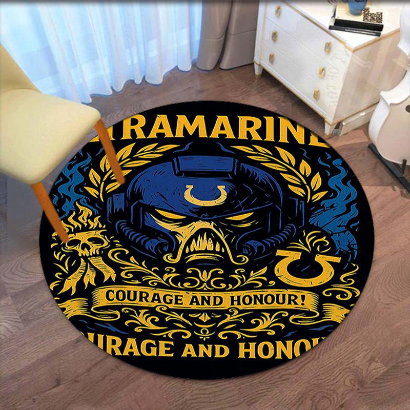 Warhammer 40k Drukowany Okrągły Dywanik Dywanik pod Krzesło Dywanik Obszarowy Wycieraczki do Przedpokoju, do Krzesła Biurowego Salonu Sypialni Kuchni.