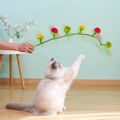 Cartoon Tomate Katze Kratzspielzeug Plüsch Tragbar Simuliertes Frucht Katze Interaktives Kauspielzeug mit Glocke Katzenangel Seil Trainingsspielzeug