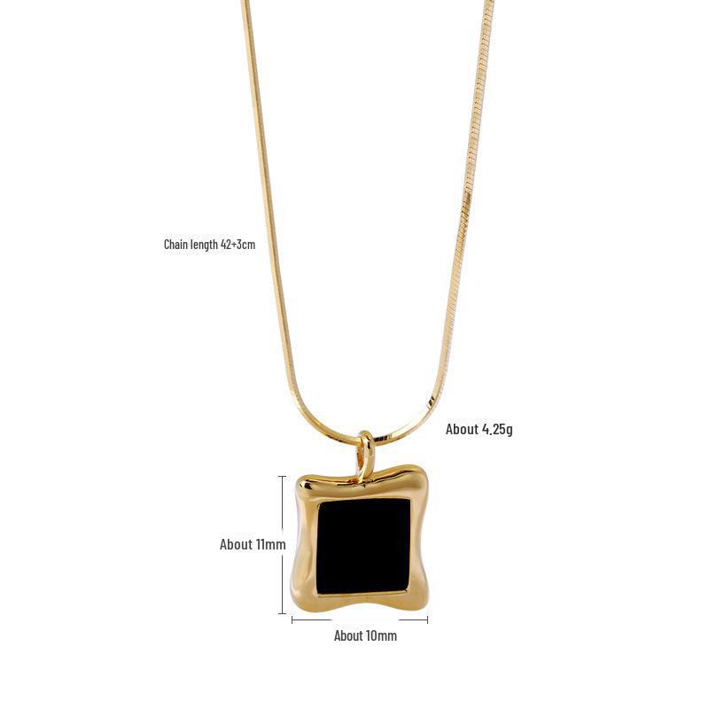 

Высококачественное ожерелье из стерлингового серебра 925 пробы в виде змеиной кости с натуральным черным агатом в виде кусочка сахара — элегантный весенне-летний дизайн для женщин 925 Silver золотой