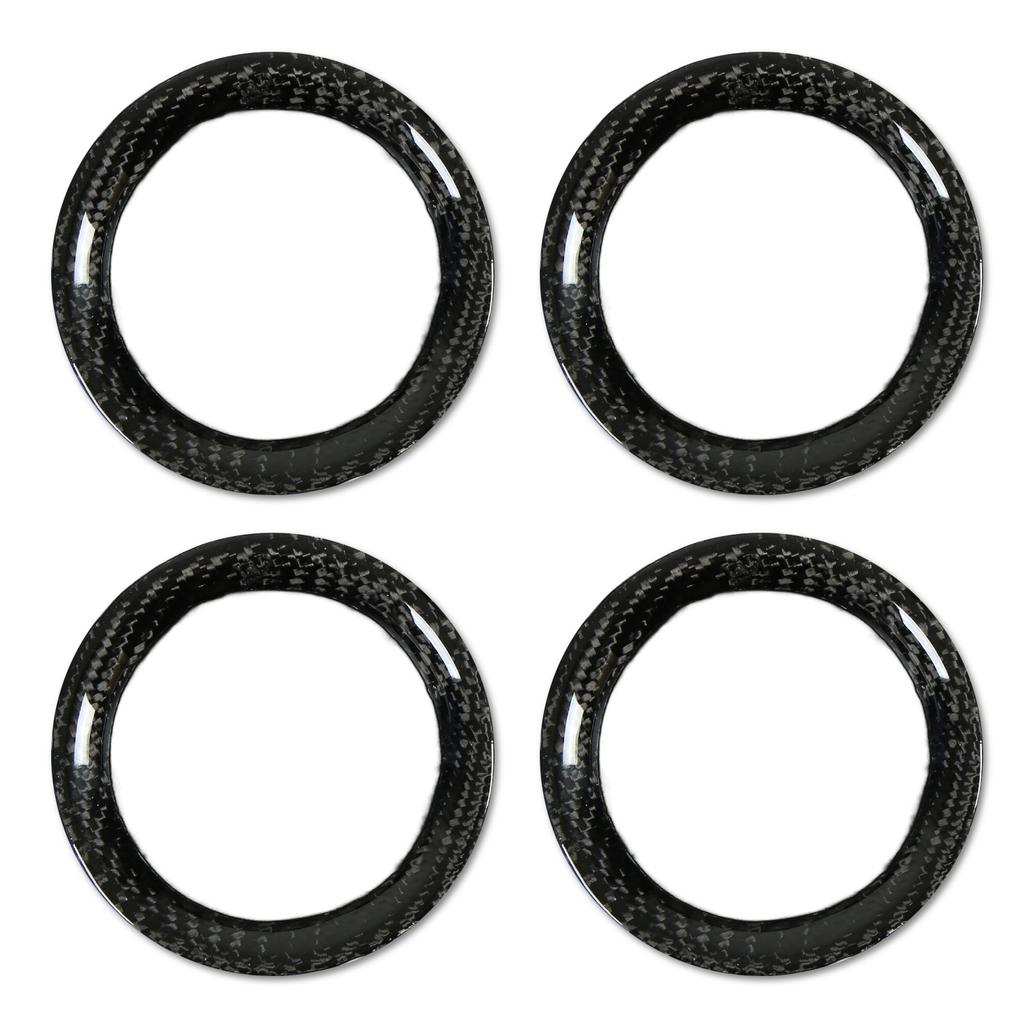 4Pcs Dashboard AC Vent Air Conditioning Air Outlet Ring Trim Sticker Carbon Fiber for GT‑R R35 2008‑2016