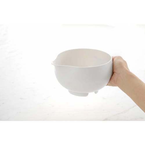 Richell Easy Cooking Schüssel, Tarenu Groß, Weiß, 2300ml, Spülmaschinen- und Mikrowellengeeignet, Hitzebeständig, Stilvoll und Niedlich, Küchenartikel 016993