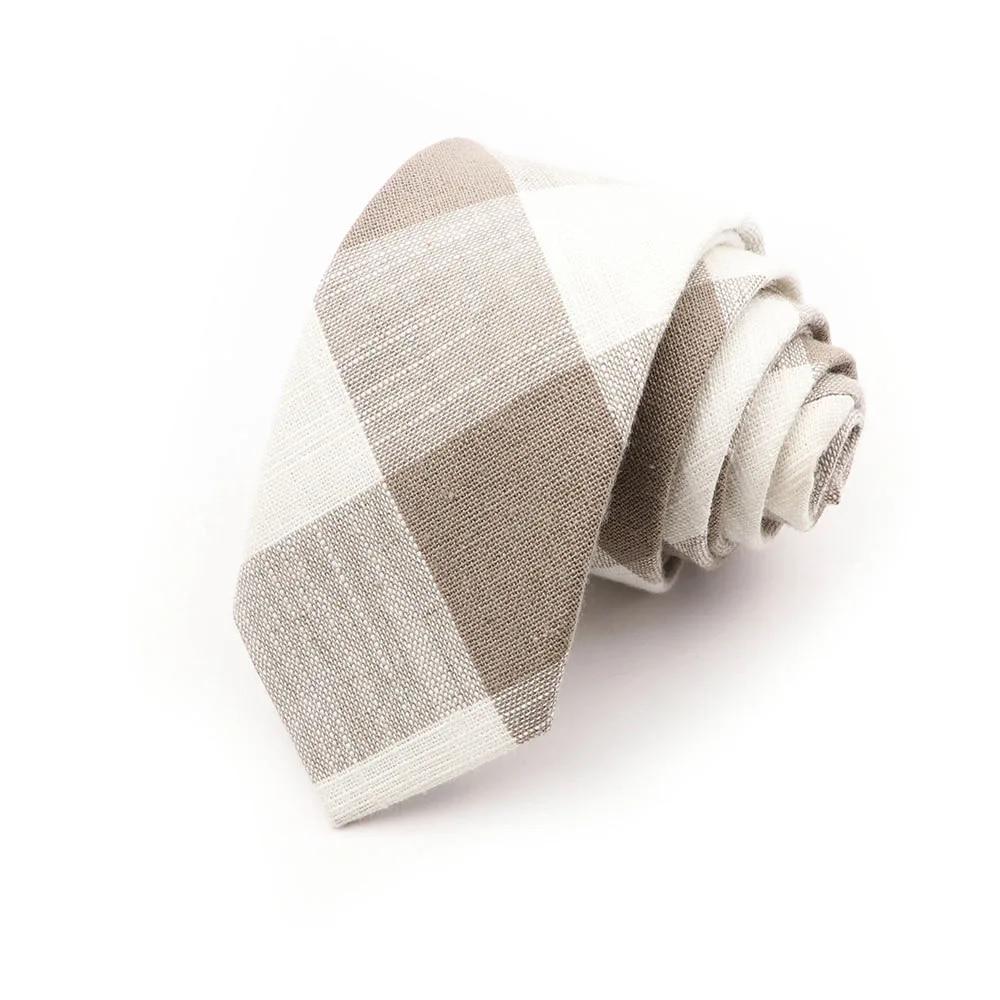 Men,Plaid, Cotton Ties, Orange, Green, Striped Necktie, Slim Casual Tie