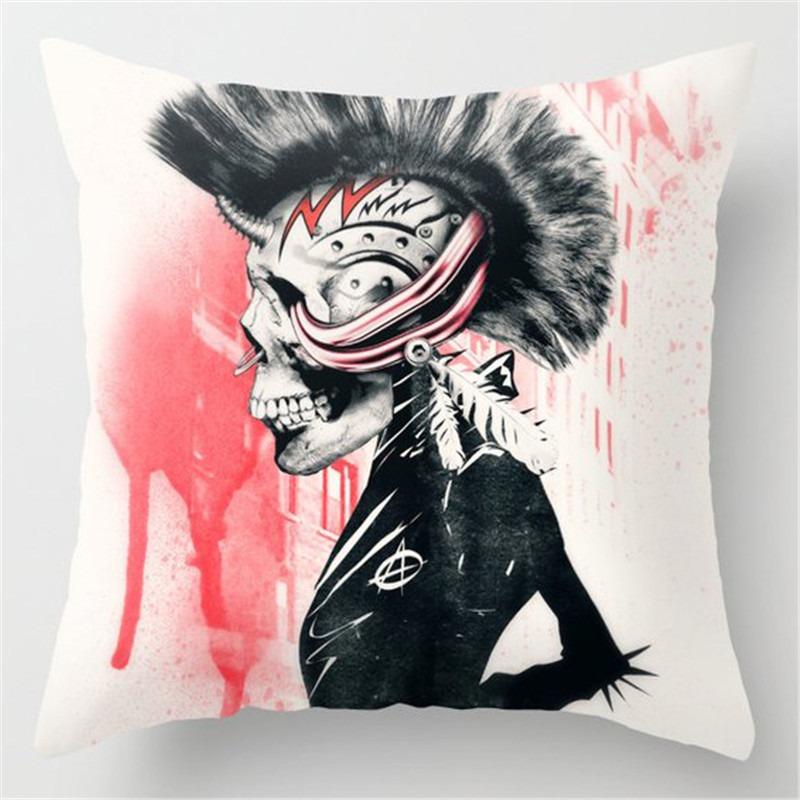 Față de pernă în talie pentru scaun de birou, în stil punk, cu craniu, pentru decorarea casei, față de pernă pentru canapea