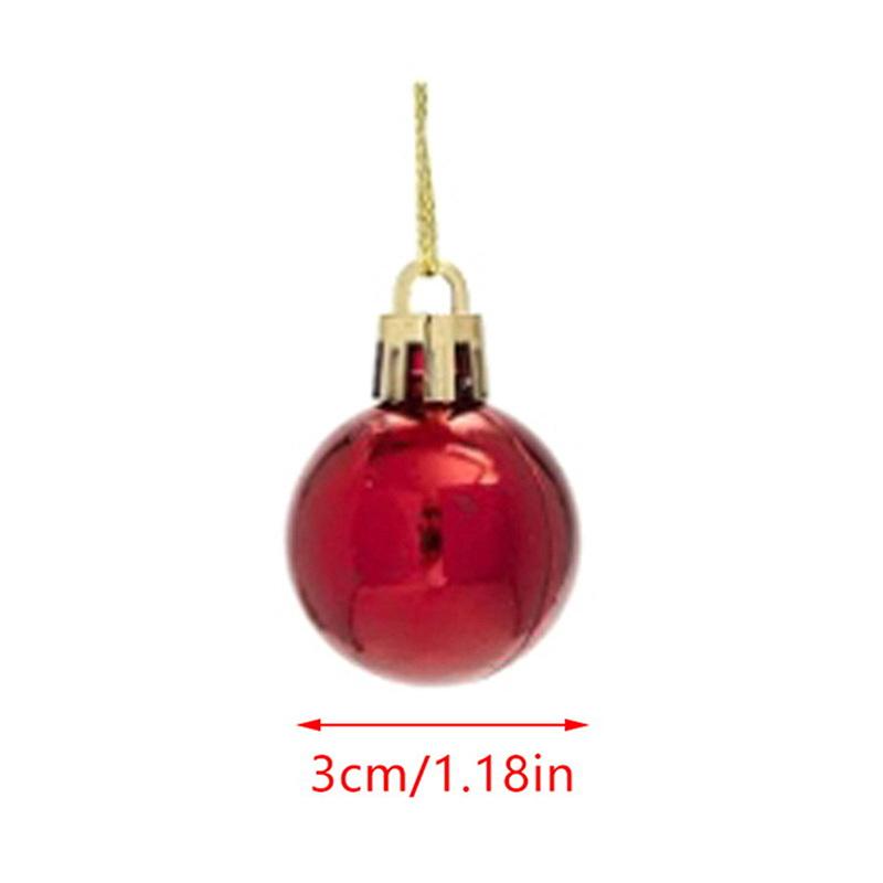 24 Piezas 3Cm Adornos de Bolas de Navidad Bolas para Árbol de Navidad Colgante para Árbol de Navidad Suministros Festivos para Fiestas Decoración Navideña