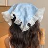 Summer Lace Triangle Headscarf Woman Headwear Fashion Square Scarf Headband Hair Accessories Sweet Turban Cap Girl Court Bonnet