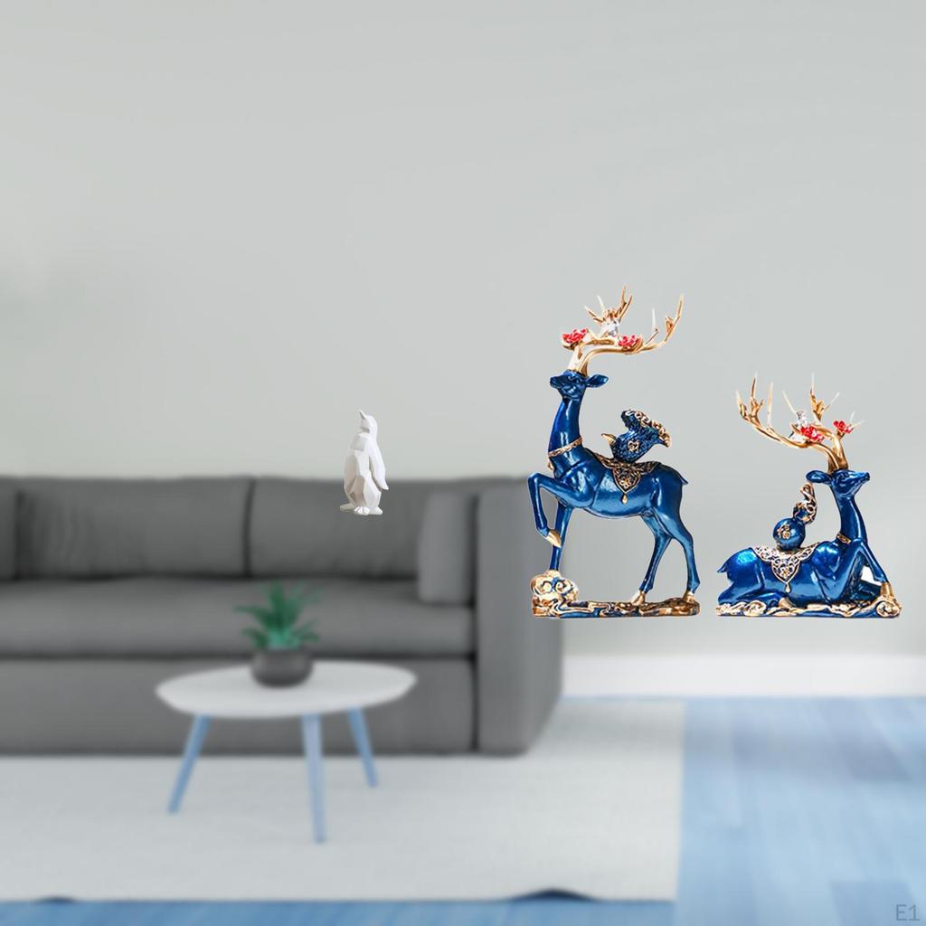 Elegant Resin Animal Sculpture Collection Featuring Penguin And Reindeer Figurines for Housewarming