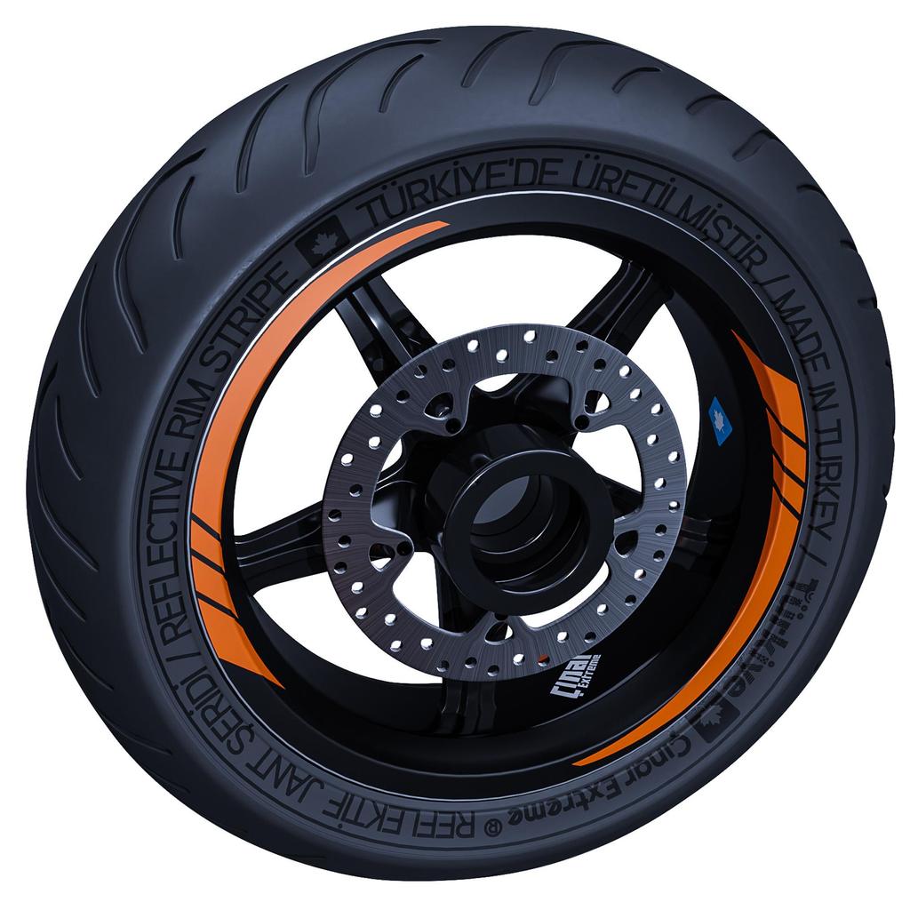 Fluorescent Orange Moto GP Style Inner Rim Tape Wheel Stripes Decals Sticker CinarExtreme