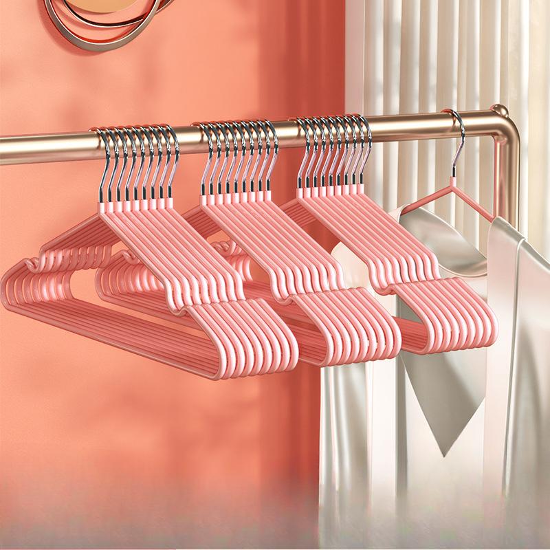 Anti-slip Plastic-coated Clothes Hanger Clothes Drying Rack Thickened Stainless Steel Clothes Support Seamless Clothes Hanging Rack