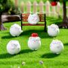 10Pcs Cartoon White Cat Animal Miniatures Resin Ornaments Fairy Garden Decoration Micro Landscape