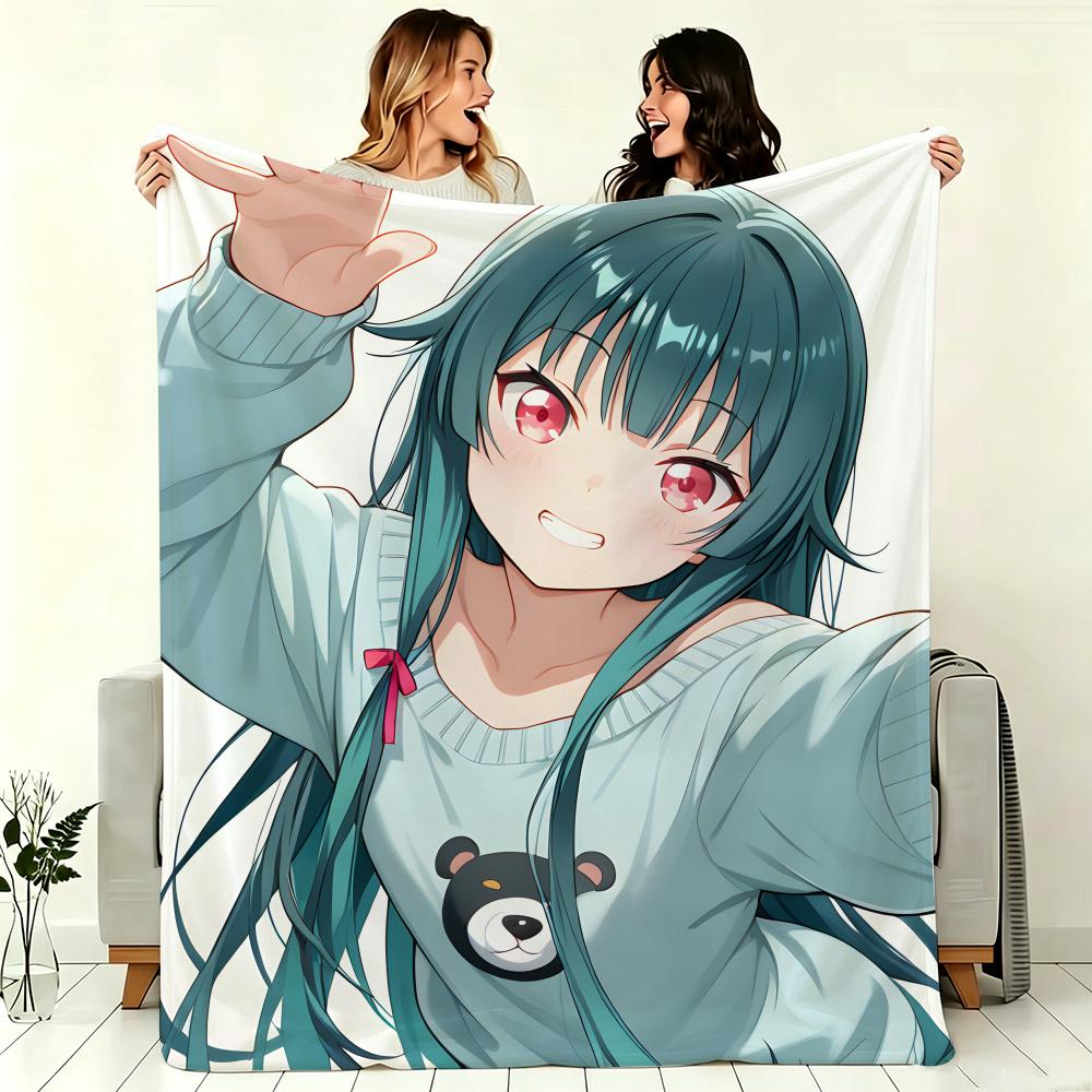 Animation G-GreenHairS GirlS Throw Soft Warm Throw Blanket for Bedroom Living Room Bed Travel Camping Picnic Gift