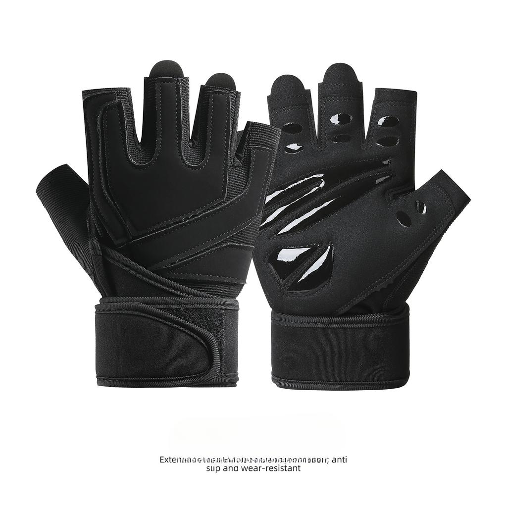 Half Finger Fitness Gloves Extended Pressurized Wrist Guard Men's Outdoor Training Equipment Horizontal Bar Dumbbell Anti Calendering Gloves