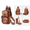 Whatna Antique-Style Tanned Natural Cowhide Leather One-Shoulder Men's Body Bag, Chest Bag, Crossbody Bag, Genuine Leather, Thick Leather, Gift for