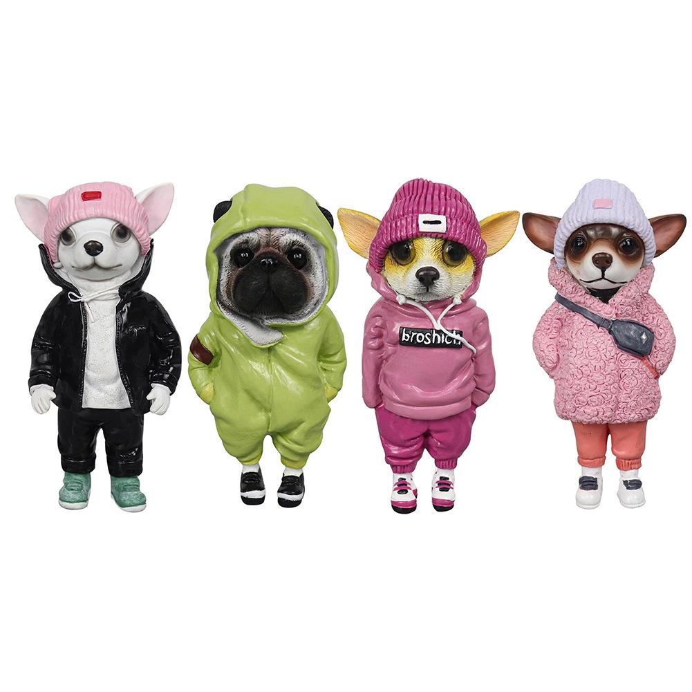 Standing Dog Statues Personification Resin Simulation Patio Lawn Standing Dog Figurine Dog Statues Table Decor