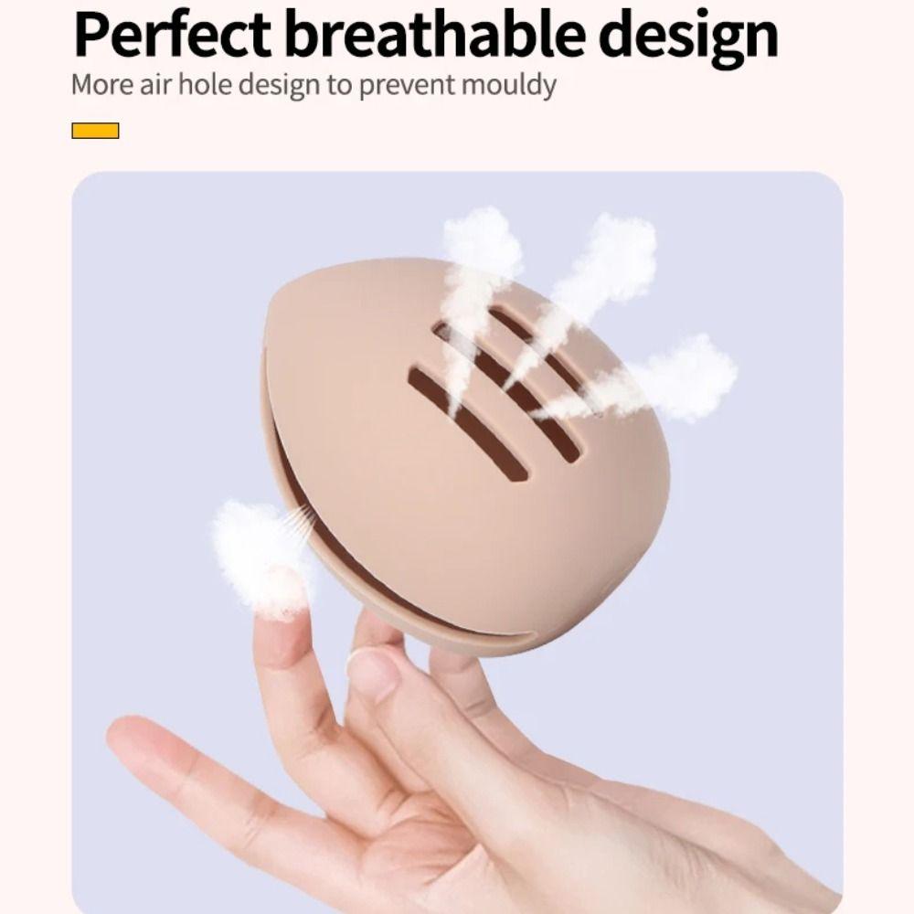 Portable Silicone Makeup Sponge Holder Multi-Hole Eco-Friendly Makeup Sponge Case Khaki Pink White Puff Organizer Box Cosmetic