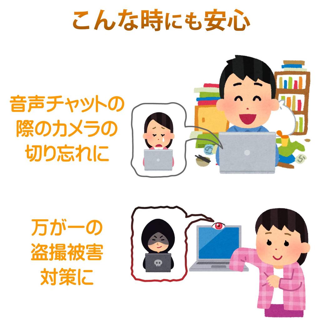 ELECOM Webcam Lens Protective Pack of Cover, Large, 2, ESE-03LBK