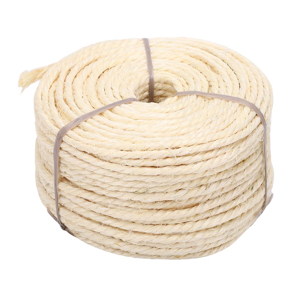 Sisal Rope DIY Soft Sturdy Cat Scratching Post Hemp Rope Replacement for Cat Toy 0.16in X 164ft White