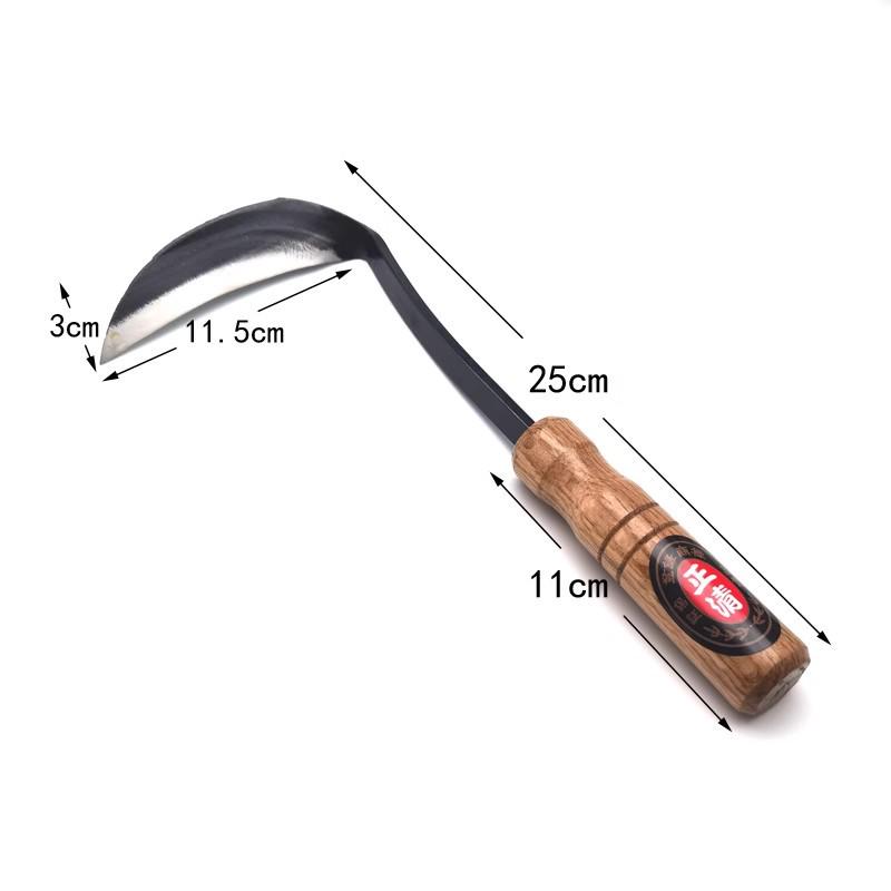 Zhengqing Japanese All-Steel Long Neck Sickle Hoe for Weeding and Mowing Vegetables All-Steel Crescent Sickle