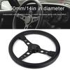 350mm 14in for MOMO Prototipo Style 6‑Bolt Black Leather Racing Steering Wheel Gray Stitching with Horn Button