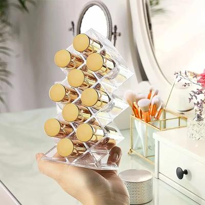 Clear Makeup Organizer Storage Box 10 Grid 16 Grids Stand Holder for Lipsticks Nail Polishes Display Shelf Case