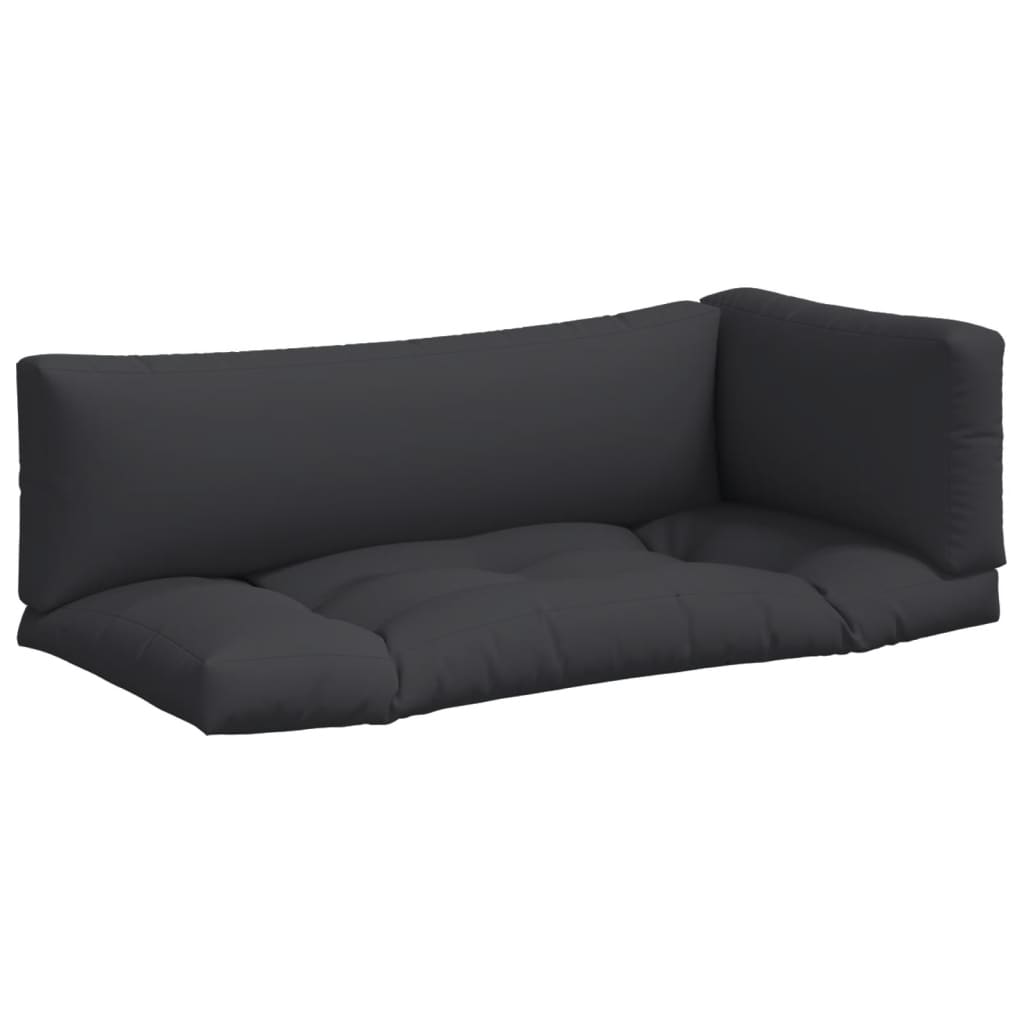 Pallet Cushion Set 3 Piece Black Fabric
