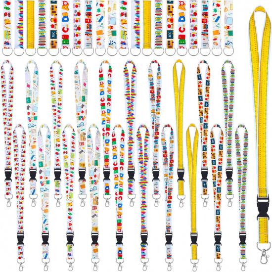 Ctosree 40 Pcs Teacher Lanyards for ID Badges Keys Wristlet Strap Set Keycha Hand Wrist Lanyards Teaching Lanyard Key Chain Holder Teacher
