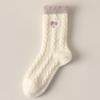 Thick and Warm Mid-calf Plush Socks for Autumn and Winter. Fluffy and Cute Embroidered Heart-shaped Winter Women's Socks