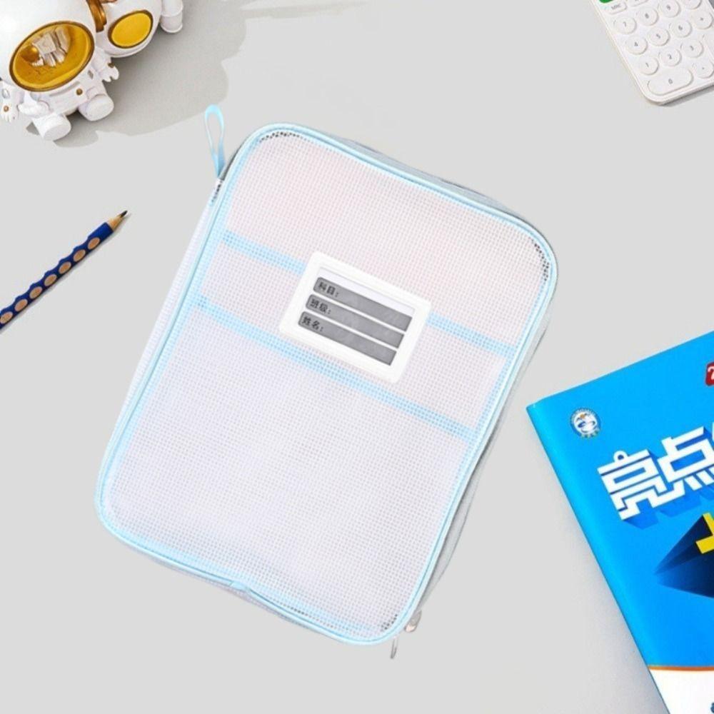 Zipper Transparent File Bag Large Capacity Stationery Organizer Pouch Homework