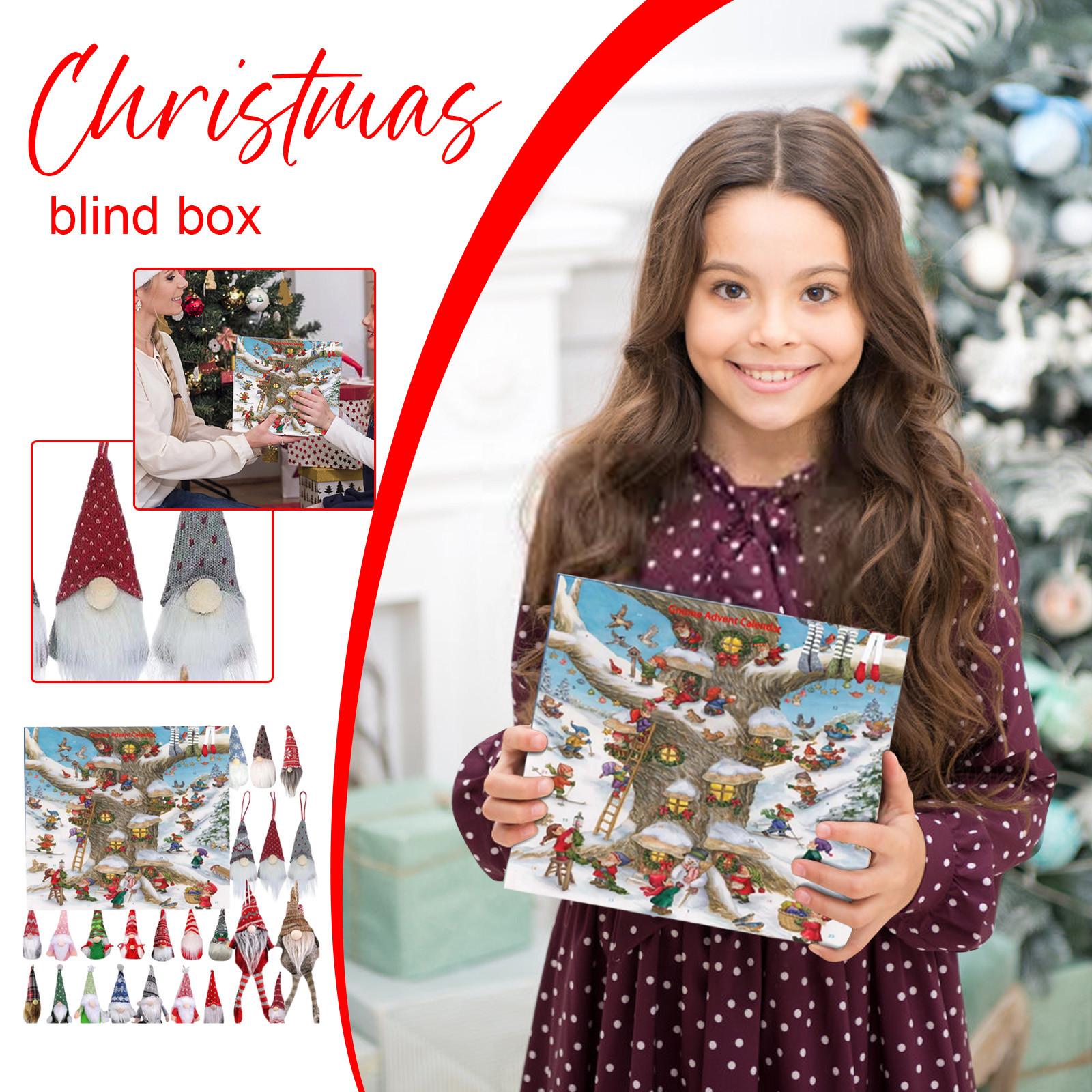 

Рождественский адвент-календарь 2024 года с 24 коллекционными украшениями в виде гномов, рождественская тема, обратный отсчет на 24 дня One Size