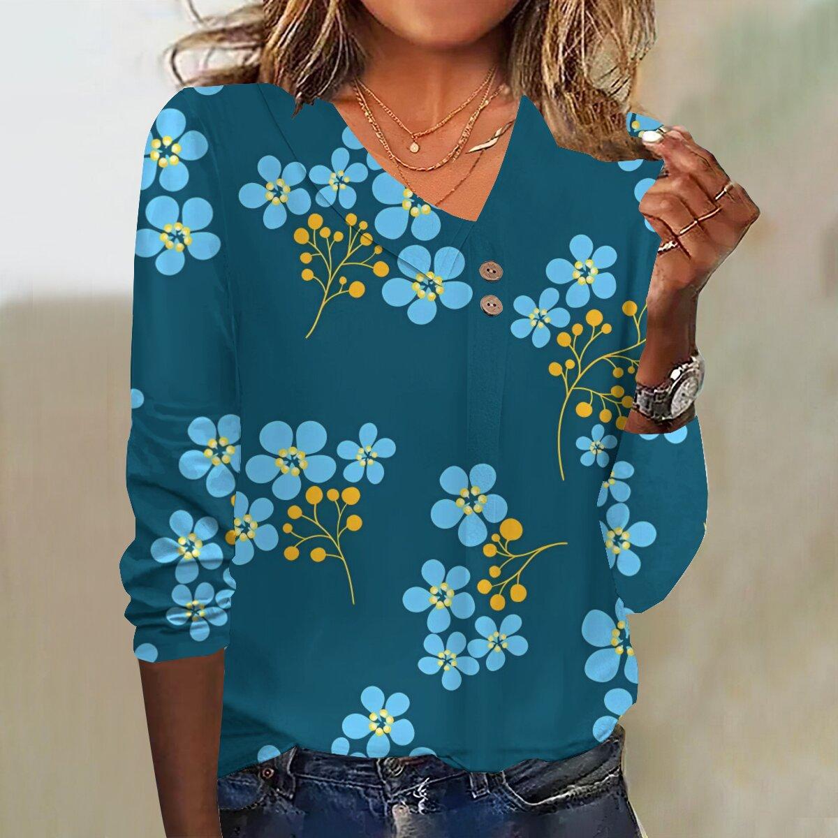 

2023 осенний новый модный женский повседневный топ с рукавами 3/4 и принтом больших размеров