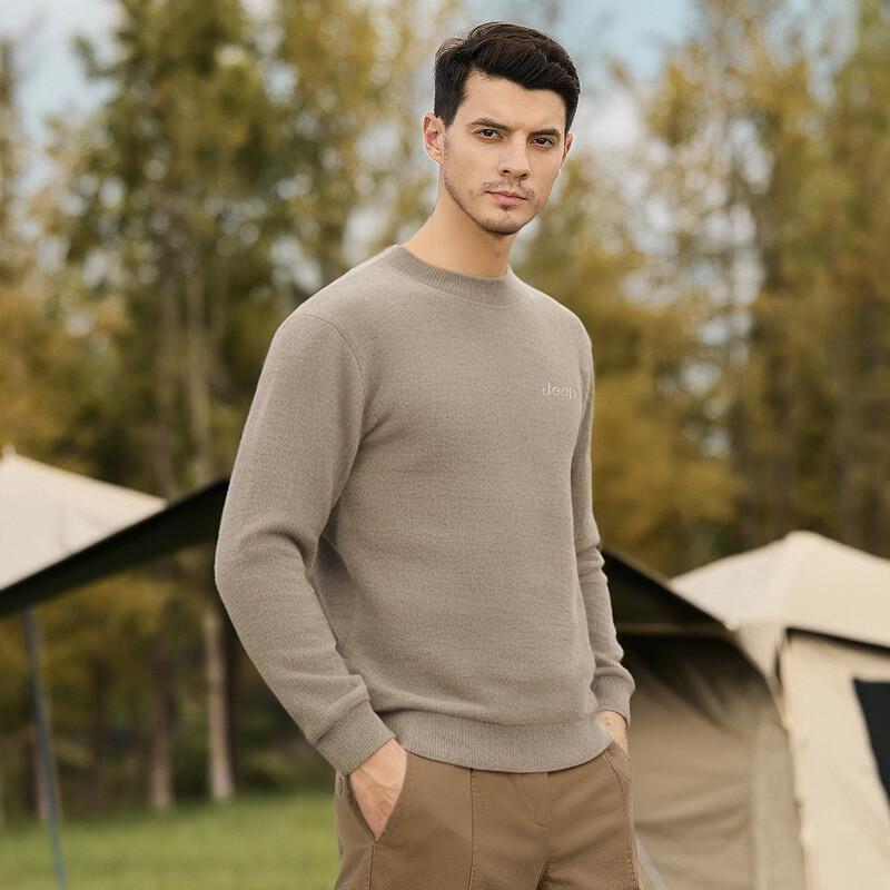 Jeep Men's Sherpa Fleece Lined Crew Neck Sweater