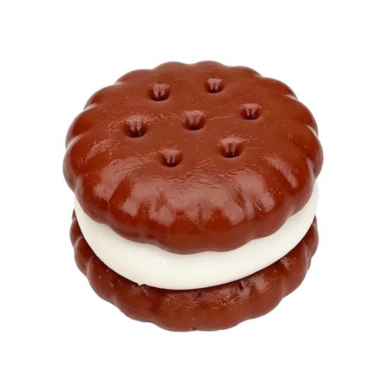Realistic Cream Sandwich Cookie Squeeze Toy Slow-Rising TPR Fidget for Stress Relief Cute Food-Themed Decompression Gadget