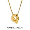 MamacitaSlay Creative 18K Gold Plated Stainless Steel Letter Pendant Necklace Party Waterproof jewelry Unisex Minimalist Gift