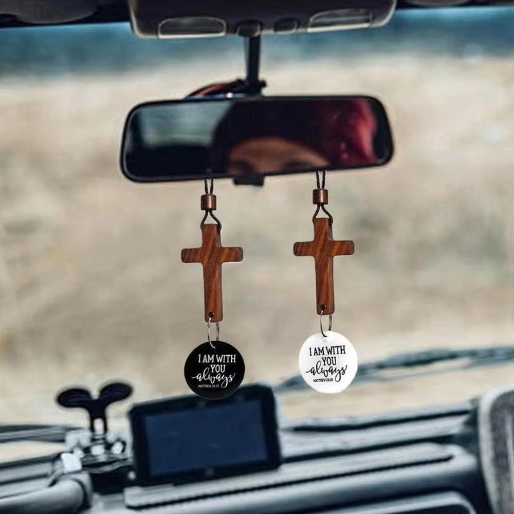 Handgefertigter NFC Bibelkreuz-Anhänger Holzkreuz Auto-Spiegel-Hänger Schmuck Geschenk
