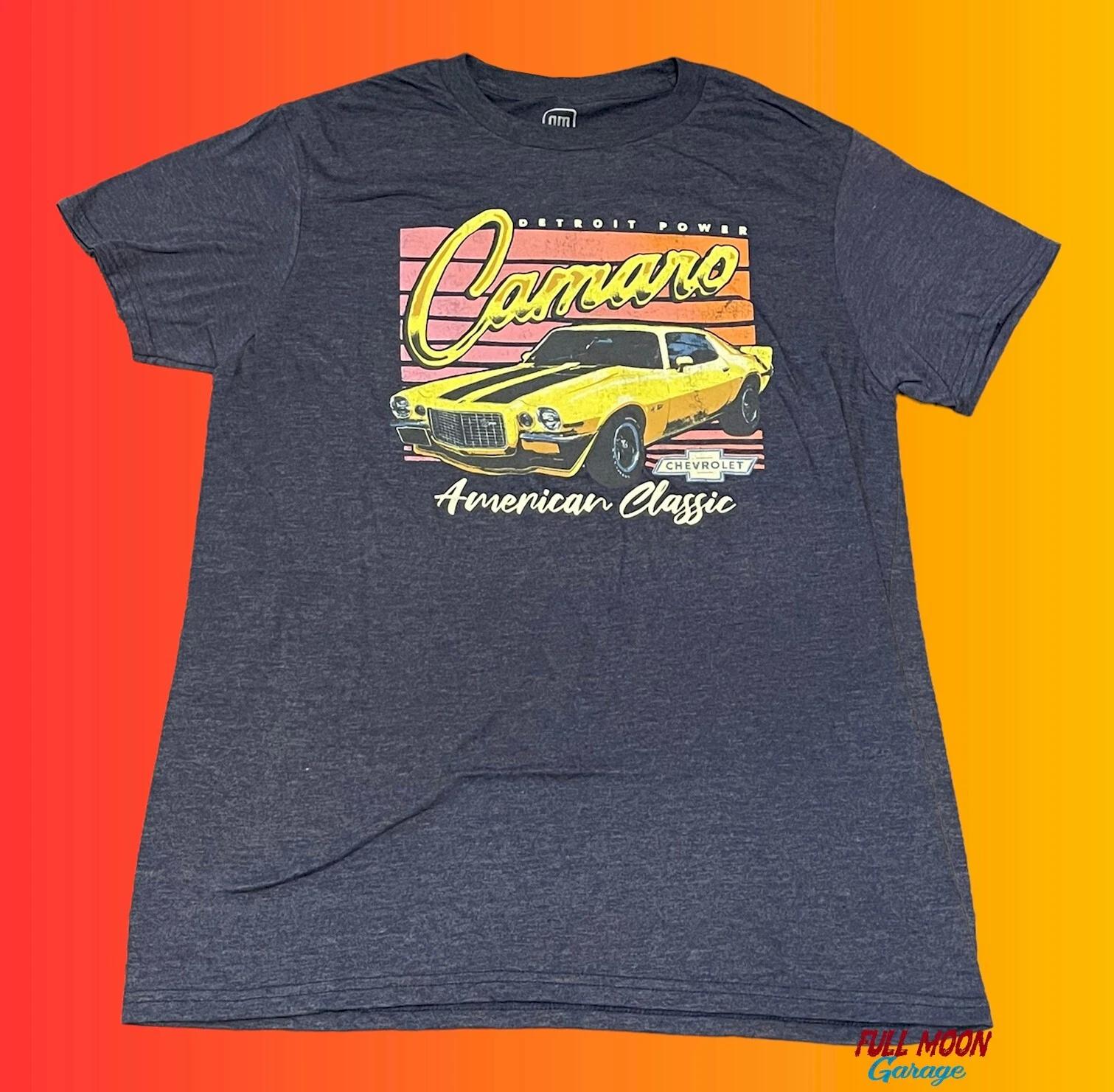 New Chevy Chevrolet SS Camaro Navy Classic Detroit Power Men s Throwback T-Shirt 4XL