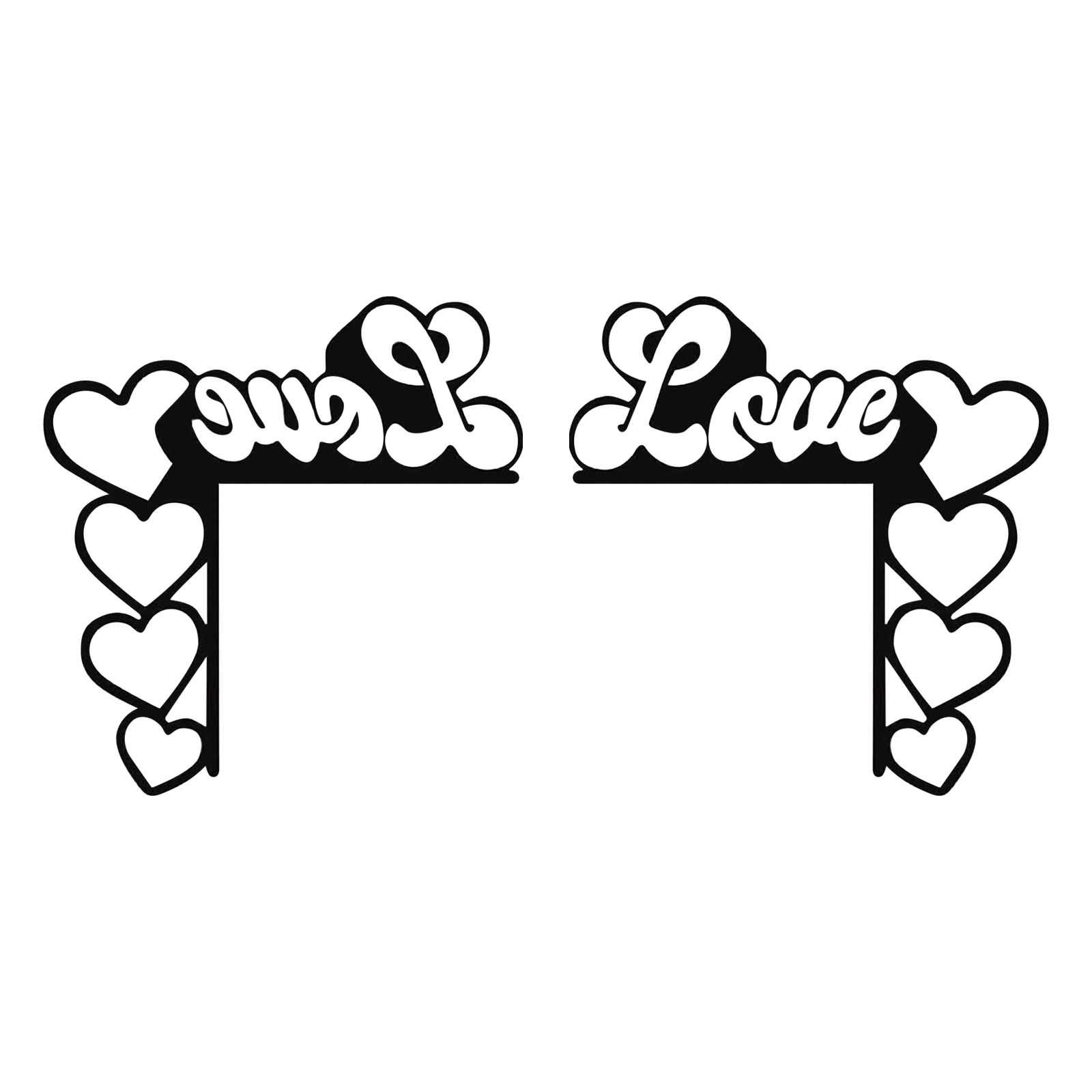 

День святого Валентина Украшение угла двери Деревянные поделки Украшение верхнего угла двери Подарок One Size