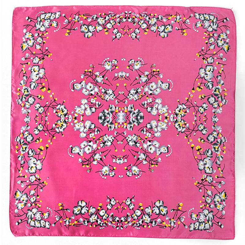 70cm Silk Feeling Brand Design Scarf Women Print Shawl Wrap Headkerchief Hijab Female Hair Hand Wrist Bandana Neck Tie